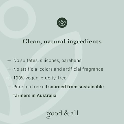 Good&All Tea Tree Conditioner for Dry Itchy Scalp with Peppermint - Sulfate/Sulphate, Silicone, Paraben, Fragrance Free - Anti Frizz - 400ml - Image 6