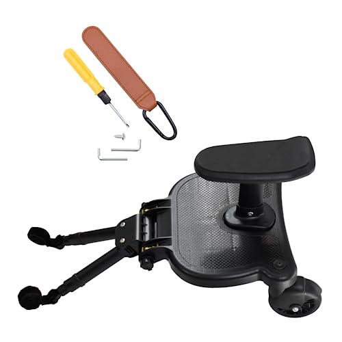 Image of Regal Rhino Universal Stroller Board 2-in-1 Sit Stand Glider Board Fits Most Strollers, Detachable Seat Buggy Board Stroller Attachment Standing Board Holds Children up to 55 lbs with Stroller Clip