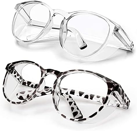 LeonDesigns Safety Glasses Anti-Fog Goggles Tactical Glasses with Side Shields Blue Light Blocking Anti-Dust UV Protection Glasses For Women Men