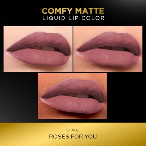 Image of FACES CANADA Comfy Matte Liquid Lipstick - Roses For You 26, 3.8 ml | Comfortable 10HR Longstay | Intense Matte Color | Almond Oil & Vitamin E Infused | Super Smooth | No Dryness | No Alcohol