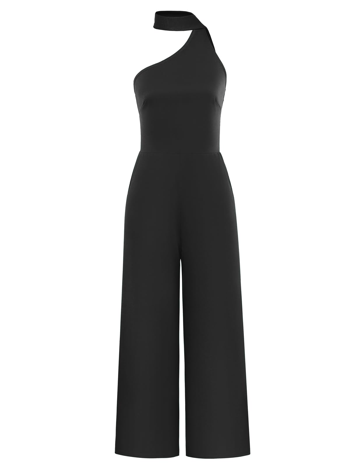 Kate Kasin Mono largo de nueve minutos para mujer con escote halter y adorno de cinta mono elegante