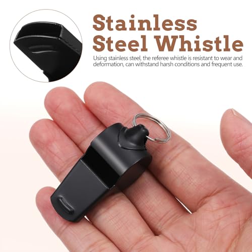Silbatos de acero inoxidable negro, 2 piezas miniatura 3