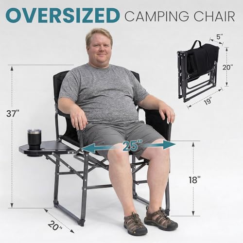 FUNDANGO Silla Oversized Director, Silla de Camping Acolchada con Mesa Lateral miniatura 2