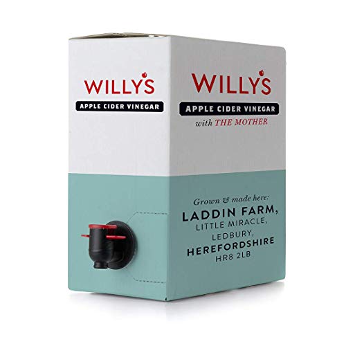 WILLYS Apple Cider Vinegar with Live Mother - Probiotics For Detox & Gut Health - 5L Refill Bag In Box - Sustainable ACV