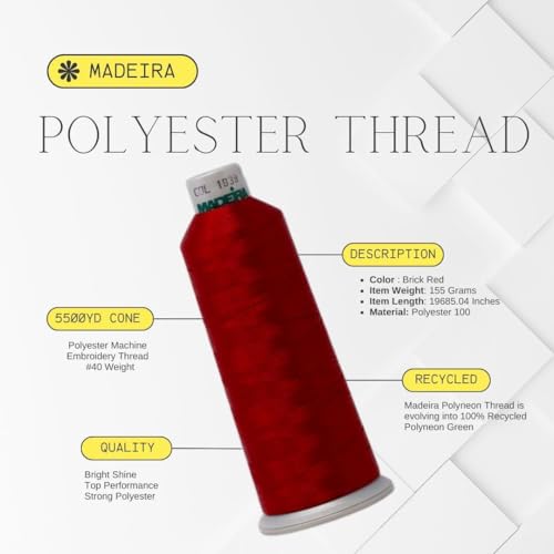 Image of Madeira Polyneon Embroidery Thread - 2 Pack Red - 1838-5500 YD 40 Wt