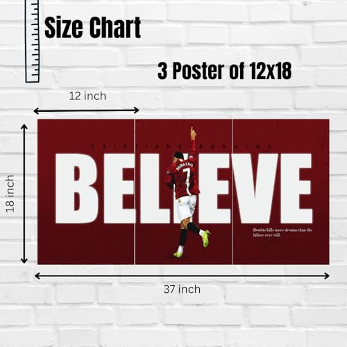 Image of Good Hope - Footballer Ronaldo Split Poster 12x18 Inch - Football Player Motivation Wall Art Soccer Football Player Motivational Design Paintingfor boys Bedroom living room Home GYM Sports gaming Office Men wall decoration