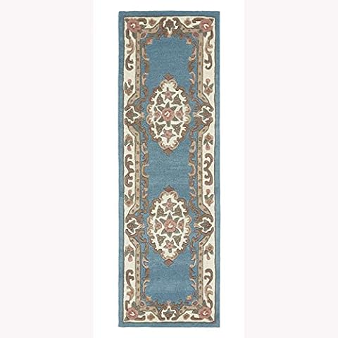 eRugs Traditional Blue Wool Rug Runner Cover