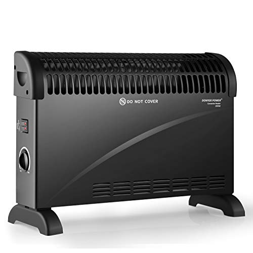 DONYER POWER Convector Radiator Heater with Adjustable Thermostat, 2000W, Black