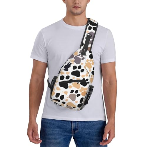 Mochila tipo bandolera con estampado de patas de perro para viaje miniatura 7