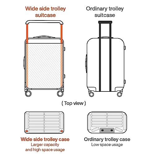 Large Capacity Suitcase, Carry-on Suitcase, Retractable Wide Handle, Suitcase for Men and Women Business, Travel Suitcase, Suitable for Outdoor Use,Blue-24inch3