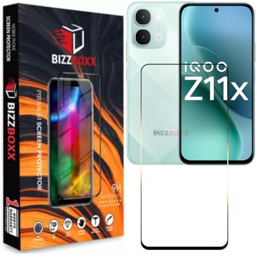 Image of Tempered Glass For iQOO Z11x 5G Screen Protector Guard - HD Clarity, Anti-Fingerprint Screen Guard (IQ Z11x - 6.76 inch) With Installation Kit - Pack of 1