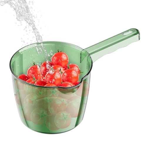 ウォータースクープ - 大きな入浴マグカップ、耐久性のあるプラスチックディッパー|バスルームの使用のための長いハンドルの水差し、フルーツリンスキッチンツール、多目的洗浄マグ