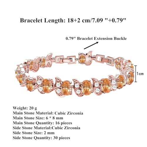 Image of LMXXVJ Fashion Tennis Bracelet Created Emerald White Gold Plated Charm Bracelet Gifts Jewelry for Women