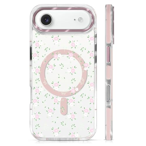 Coque iPhone 17 Air Magsafe motif floral rose cadeau idéal femme