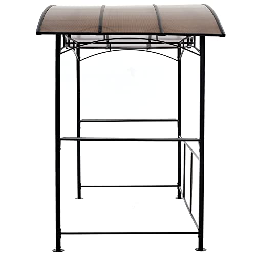 Veemuaro Grill Gazebo, 8X5Ft Outdoor Bbq Gazebo Canopy With Side Shelves, Interlaced Vented Polycarbonate Roof Barbeque Grill Canopy For Patio And Picnic #TOP6