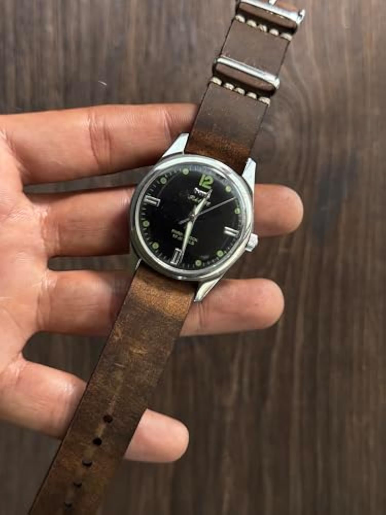 Vintage Style Leather Watch Strap with Buckle Hardware