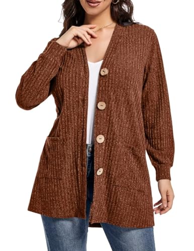 Image of MONNURO Plus Size Cardigan for Women Lightweight Open Front with Pockets