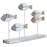 DECHOUS 魚の装飾品 クラゲの飾り 海洋 貝殻 壁の装飾のための写真 リアルな動物フィギュア 魚像 the office ofc the real 木製の魚ストック装飾 地中海風の飾り 金属