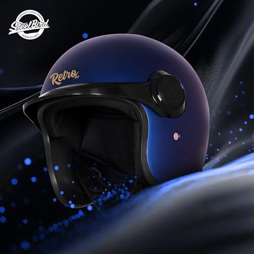 Image of Steelbird SBH 65 Retro 3.0 DOT and ISI Certified Open Face Helmet for Men and Women