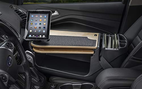 Image of AutoExec GripMaster Car Desk for Your Vehicle Workstation and Mobile Office, Natural with Tablet Mount