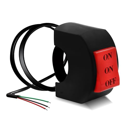 FABTEC 22mm Motorcycle Handle Bar 3 Way Switch with On/On/Off Function For Bikes & Motorcycle (Black)