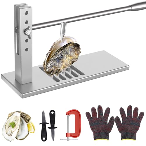 Jvonjehn Oyster Shucker Machine Oyster Clam Opener Machine Seafood Tool Set for Bar Restaurant Family Buffet Including Knives