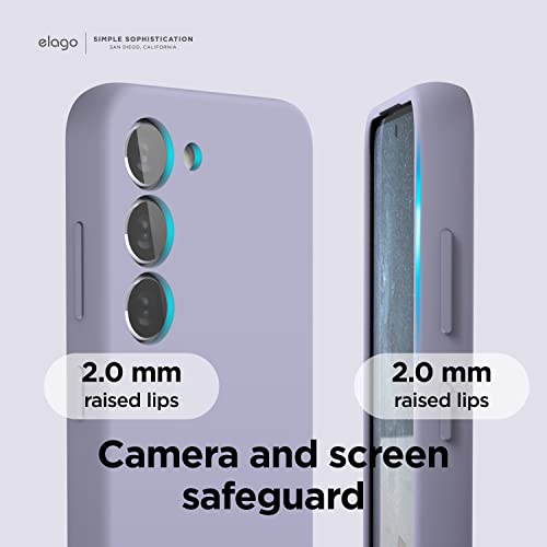 Image of elago Compatible with Samsung Galaxy S23 Case, Liquid Silicone Case, Full Body Protective Cover, Shockproof, Slim Phone Case, Anti-Scratch Soft Microfiber Lining, 6.1 inch (Lavender)