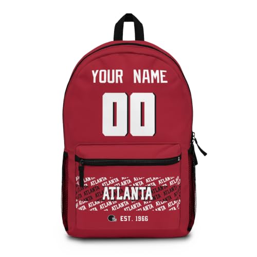 Image of Atlanta School Backpack Custom Gifts for Boys Girls Teens | Custom Name and Number Personalized Bookbag
