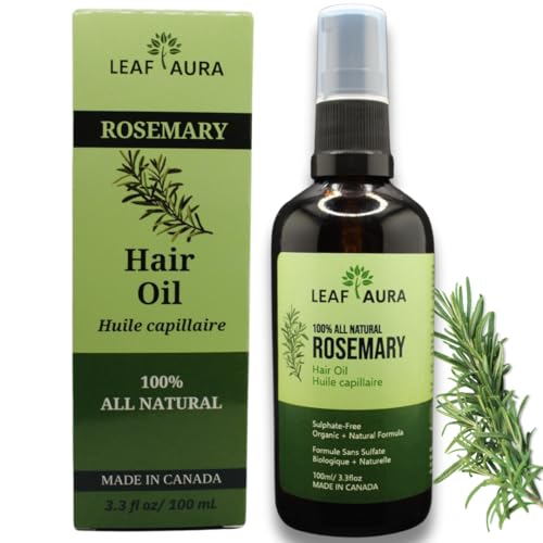 leaf aura Rosemary Hair Oil- 100% Natural- Made in Canada- 100ml (100 ml)