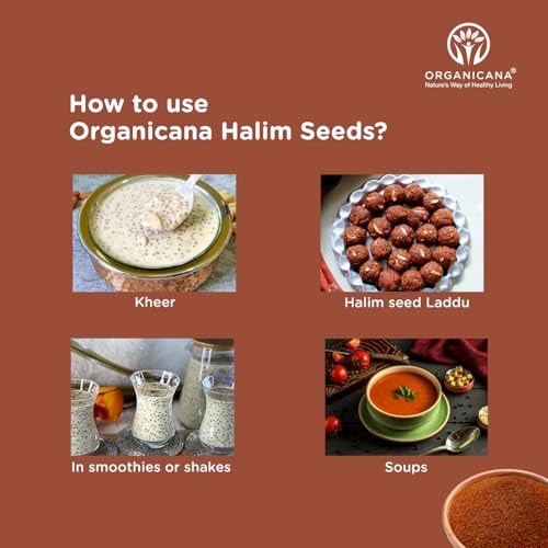 Image of Organicana Halim Seeds 500gm (Pack of 2) 250gm each Garden Cress | Asaliya Seeds | Halim Seeds For Eating | Asalia | Non GMO High in Fibre & Omega 3 | Immunity Booster Superfood Aliv Seeds - Jar Pack