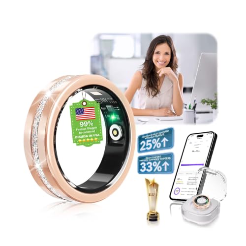 Image of 10 Gen Diamond Smart Ring and Wireless Charging Case【Industry Ranking No.1 - 0 Measurement Error】 2026 Smart Ring for Women & Men for Sleep Tracking Wearable Device,Fitness Ring【Gold 7#】