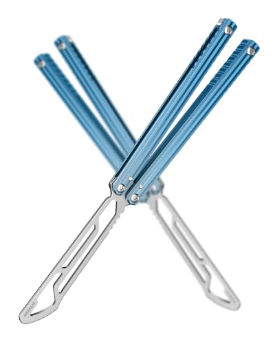 Nabalis Impulse Butterfly Knife Balisong Trainer for Practicing Flipping Blunt Practice No Edge ToolLightweightPublic-Friendly Metal Trainer