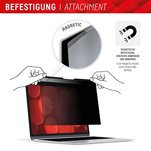 Displex Privacy Safe Magnetischer 2-Wege Blickschutzfilter für MacBook Air/MacBook Pro 13,3‘‘, 29,9 x 19,5 cm, magnetische Befestigung, abnehmbar, Anti-Reflex- & glänzende Blickschutzfolie