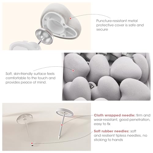 MQUPIN Quilt Fixing Clips,16 Pcs Duvet Cover Clips,Mushroom Round Fixing Clips with Buttons,Bedroom Duvet Fixing Holder Quilt Cover Pins with Box(White) - Image 4