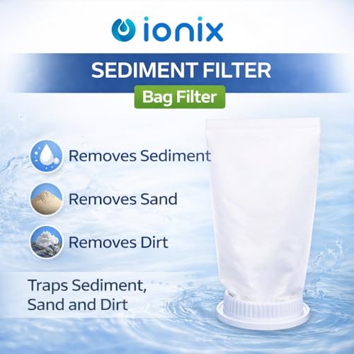 Image of IONIX Water Purifier Service Kit for TDS Tank Filtration System, Dual Filter Setup for Sediment, Scaling & Hard Water Treatment with Jumbo CTO, Spare Bag Filters & Anti-Scaling Balls