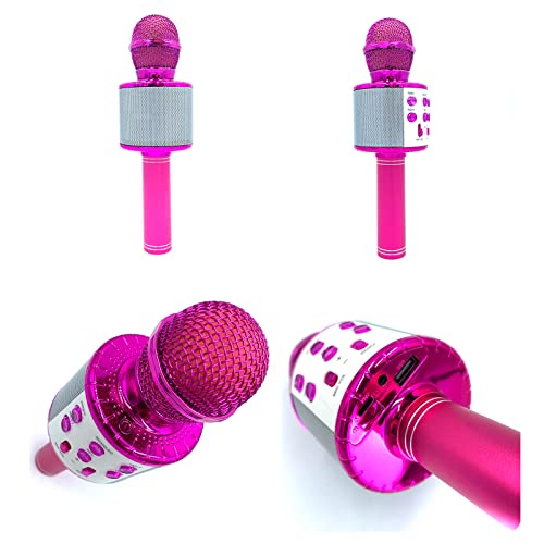 Eastdall Microfone Infantil Para Cantar,Microfone sem fio para gravação de canto com luzes LED color