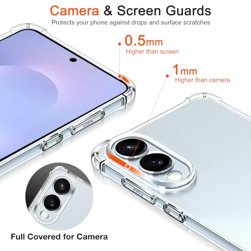 Image of Lustree Back Cover Transparent Case Compatible with Samsung Galaxy S25 Edge | Clear + TPU Case with 4 Corner Air Cushion Protection & Camera Protection | Slim& Stylus Cover