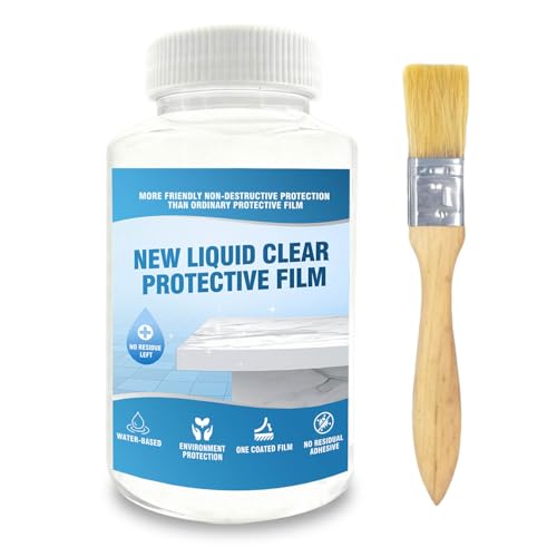 11 oz Liquid Clear Protective Film Tape Liquid Masking Tape Transparent Adhesive Removable Coating for Furniture Appliances Desks Fridges Cabinets Surfaces High-Gloss Protective Film