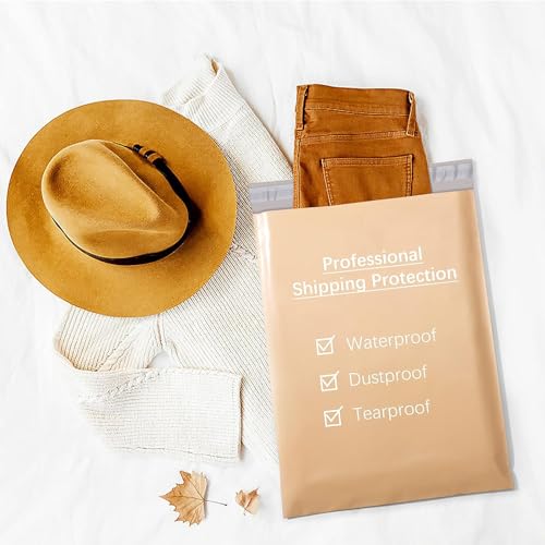 Image of Metronic Poly Mailers 14.5x19 100 Pack, Large Shipping Bags for Clothes | Strong Adhesive Waterproof Tearproof Mailing Bags, Shipping Envelopes, Packaging Bags, Clothing, Small Business, Champagne.