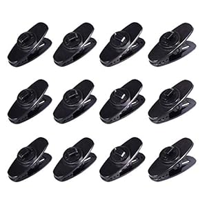 Oortelefoon Draad Clips, 12 Pack Clips voor Koptelefoon Zwarte Kabel Kleding Clip 360 Graden Draaien Mount Clip voor…