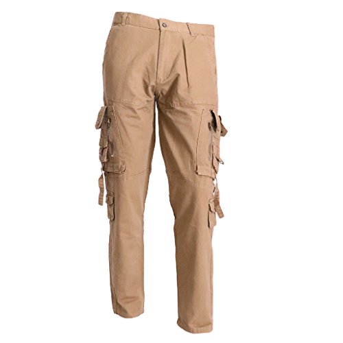 YIJU Calças Esportivas Masculinas Calças de Algodão Ao Ar Livre Caminhadas Trekking Training - Cáqui