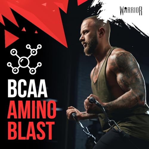 Warrior Amino Blast BCAA-Pulver 270 g (Erdbeer-Kiwi) – Aminosäuren-Supplement mit Koffein, Taurin, Glutamin– zucker- & kohlenhydratfrei – Pre- & Intra-Workout Drink für Muskelaturaufbau & Energie