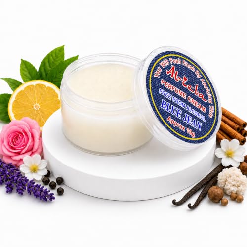 Image of Solid Perfume Blue Jeans | Al Zeba Blue Jeans Solid Perfume Cream 9.9g | Alcohol Free Long Lasting Perfume Balm | Fresh Woody Musk Fragrance