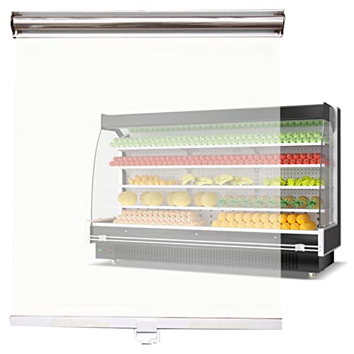 Persiana enrollable de plástico transparente para vitrina de verduras, persiana para refrigerador comercial con asa