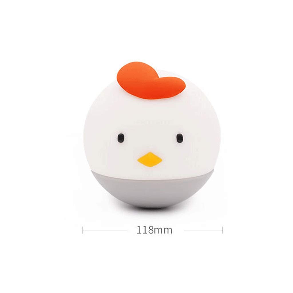 ADITAM Creative Nouveauté Poussin Veilleuse Animal Mignon Silicone Bébé Veilleuse Portable Et Rechargeable Lampes Changeantes pour Les Chambres Double The Comfort