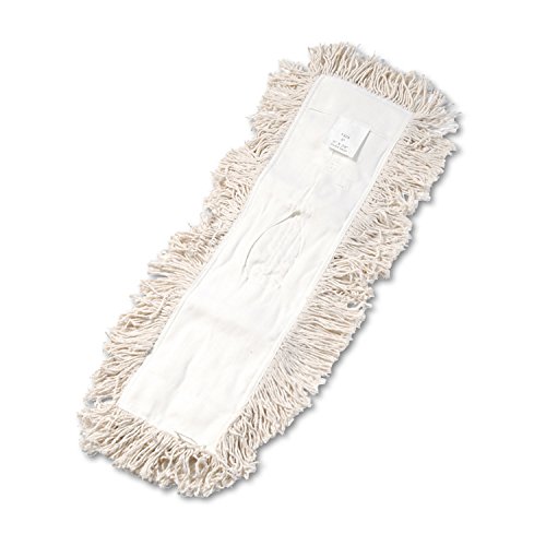 Disposable Dust Mop Head, Cotton/Synthetic, 24w x 5d, White
