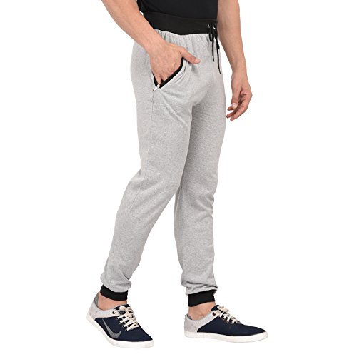 Image of Finger's Men's Tapered Fit Joggers (TPMGB2 FS Melange Grey-Black)