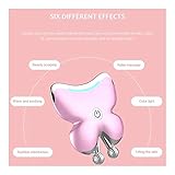 ZQJSKJ GUA SHA-Tool. Elektrisch Vibration Sliming Massager for Gesichts-Farbe-Licht Hautpflege Roller Massage Face Lift Werkzeuge Warm Scraping Falten reduzieren (Color : Pink)