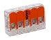 Produktbild Kopp 33346403 WAGO Steckklemme 5-fach mit Hebel für flexible Drähte wiederöffenbar transparent 1,5-2,5 mm² Inhalt 5 Stück, Grau/orange