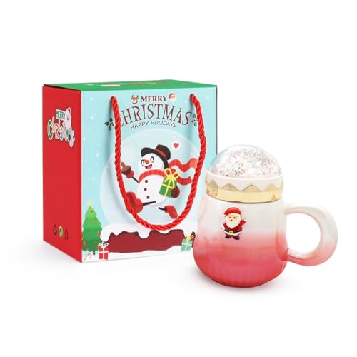 Taza Navideña de Cerámica con Tapa Santa 500ml miniatura 1